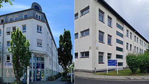 Collage: 1. Bild Gebäudeansicht der Staatsanwaltschaft Limburg a. d. Lahn; 2. Bild Gebäude der Zweigstelle Wetzlar