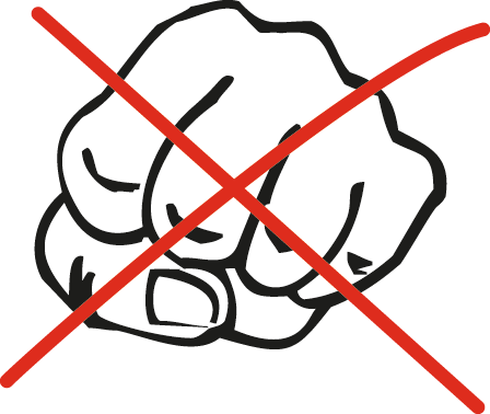 schlagen verboten Dieses Zeichen bedeutet schlagen verboten